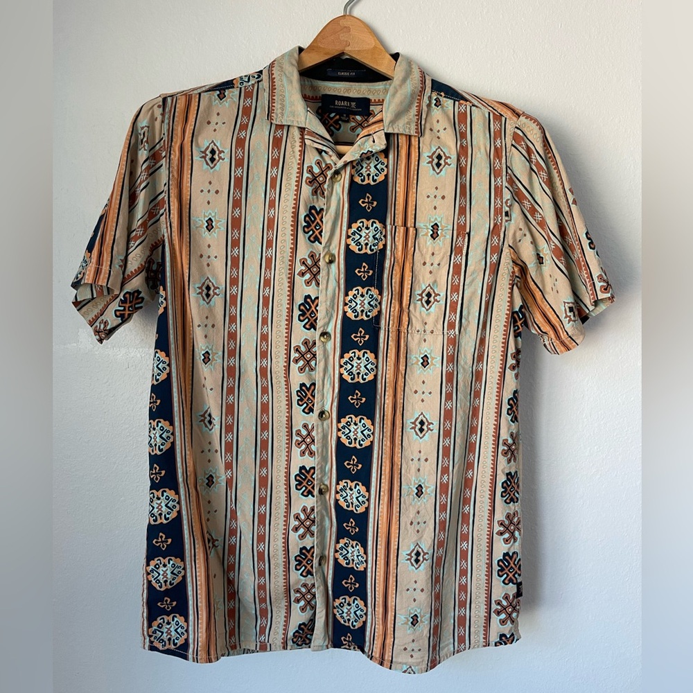 Men’s Roark Short Sleeve Button Up, Printed, Small